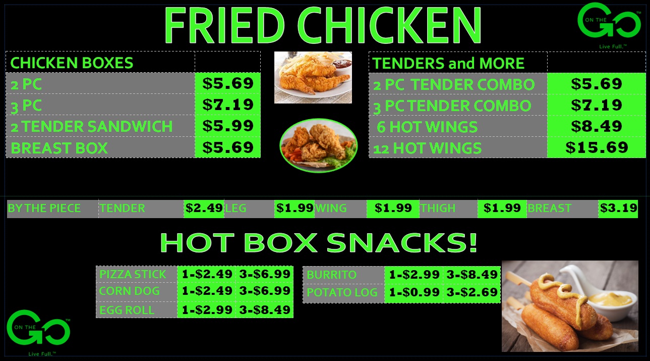 On the Go Boyle Menu Chicken